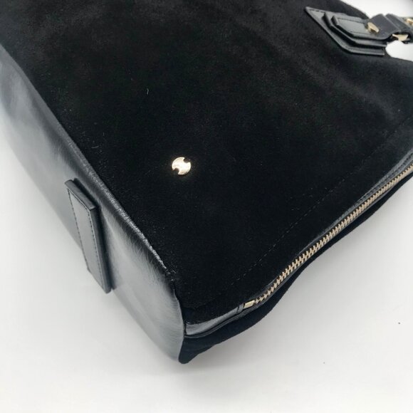 Halston Heritage Black Suede Convertible Satchel - Picture 8 of 12